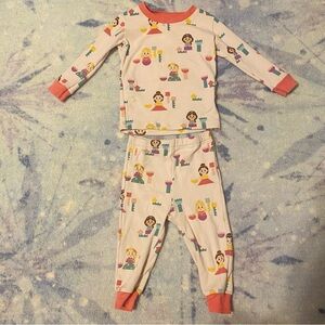 Disney KIDEA Uniqlo Japan Pajama set two piece Disney princesses 12-18M